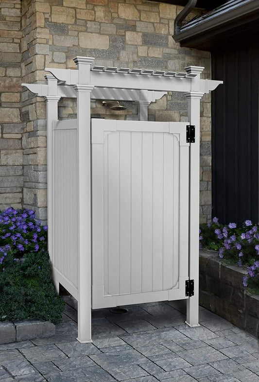 Outdoor Products ZP19009 Hampton Outdoor Shower Enclosure, White, 36" x 36"
