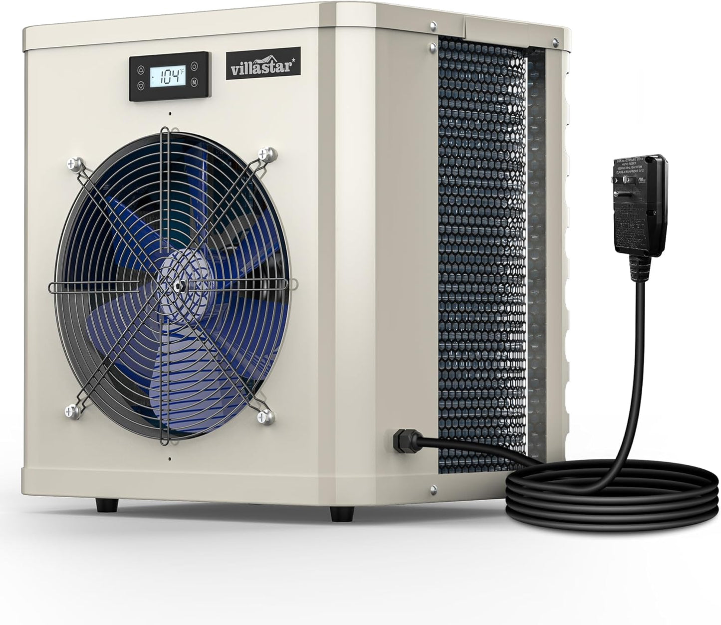 Pool Heater for Above Ground Pool, Pool Heater for Inground Pools, Pool Heaters Pumps 16000 BTU/hr Up to 5000 gallons, Fit 15/18/24 Foot Pool, 110V 120V Electric Pool Heat Pump Above Ground