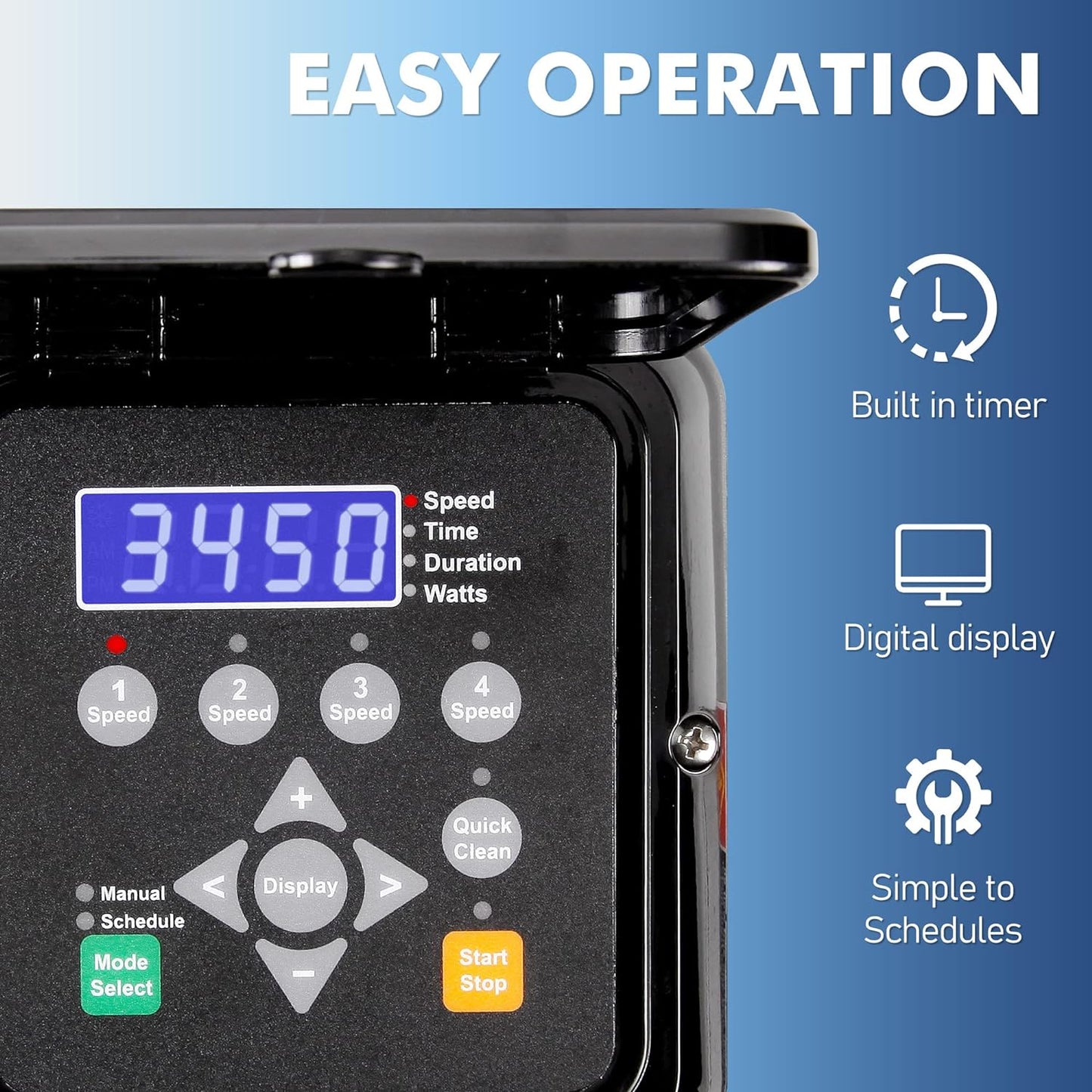 Variable Speed Pool Pump Inground 3HP- with Filter Basket for Inground Pools, Save Energy, Energy Star Certified, 220-240V, 2 Years Warranty