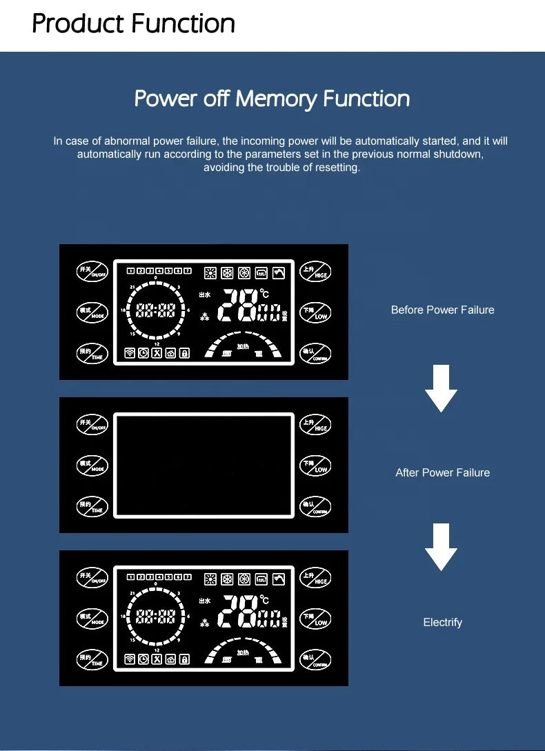 8kw 12kw CE Intelligent wall mounted LED display WiFi control underfloor home central heating system electric combi boiler