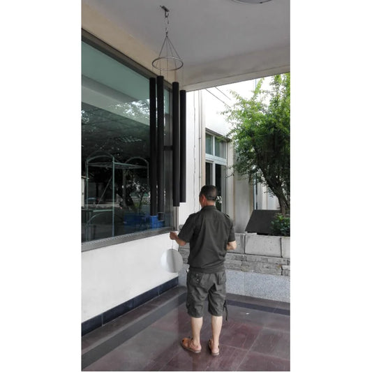 90" 6 Tubes Black Large Wind Chime Outdoor Decor Popular Bells
