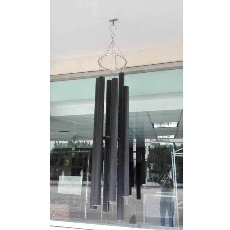 90" 6 Tubes Black Large Wind Chime Outdoor Decor Popular Bells