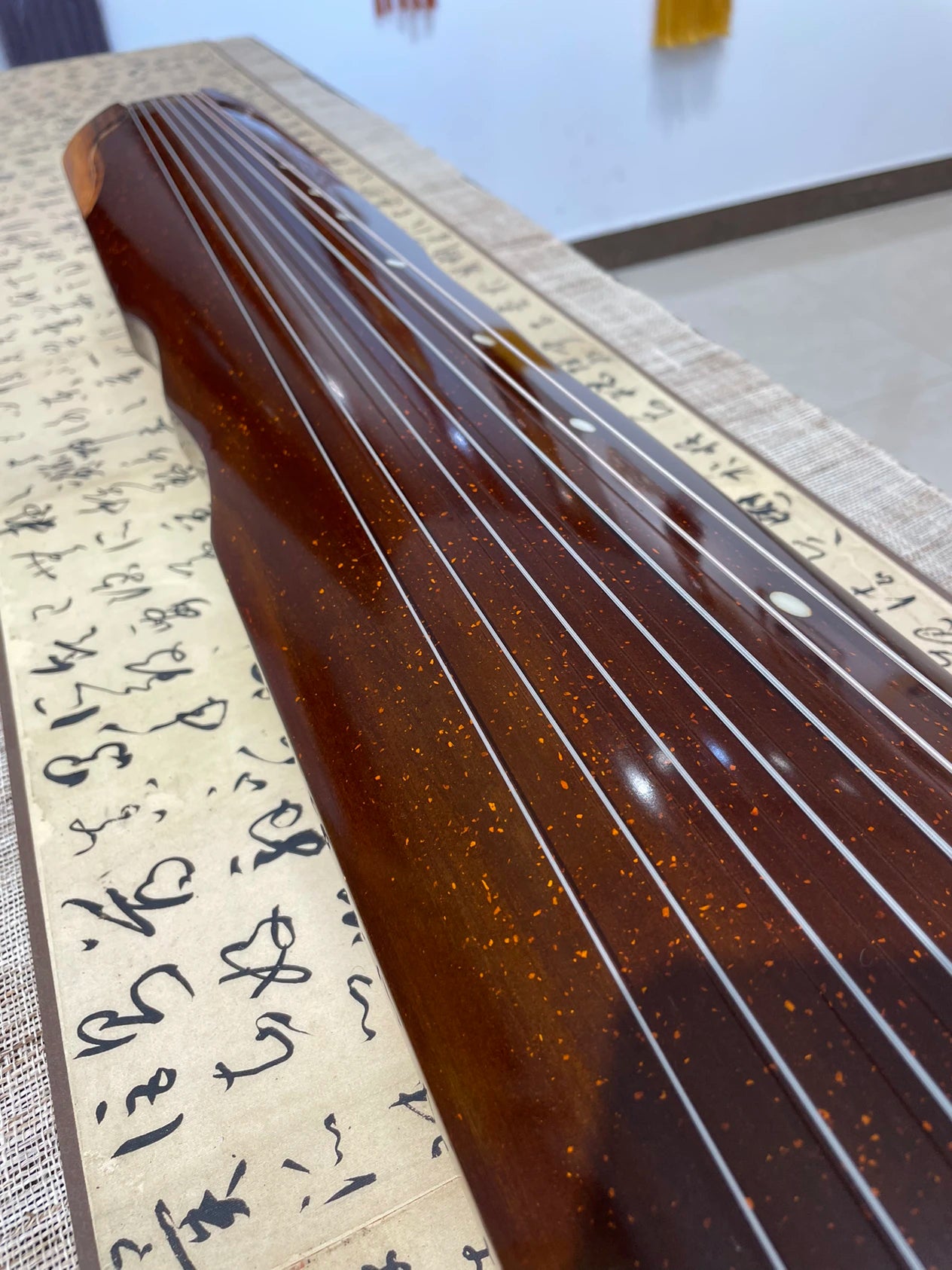MMOOKA 98cm mini guqin fu xi shorty Lyre 7 Strings Ancient Chinese Zither Musical Instruments zither and Case solid AAA fir wood Guqin