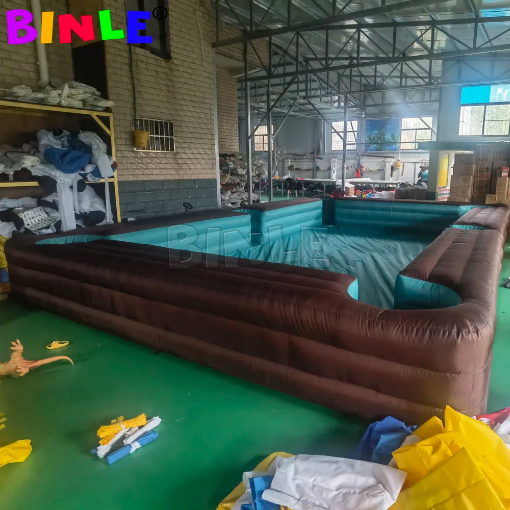 9x6m Outdoor Or Indoor Giant Inflatable Snooker Football Pool Table Human Soccer Billiards Sports Field For Coporate Events Game