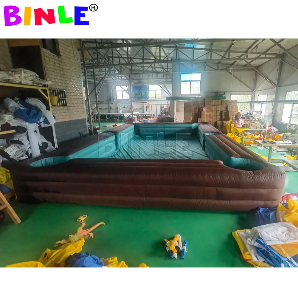 9x6m Outdoor Or Indoor Giant Inflatable Snooker Football Pool Table Human Soccer Billiards Sports Field For Coporate Events Game