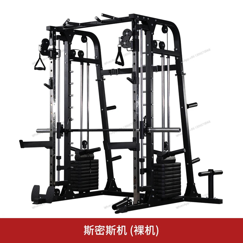 A complete set of commercial equipment for the gym, a high level pull-down stand for back and leg training comprehensive trainer
