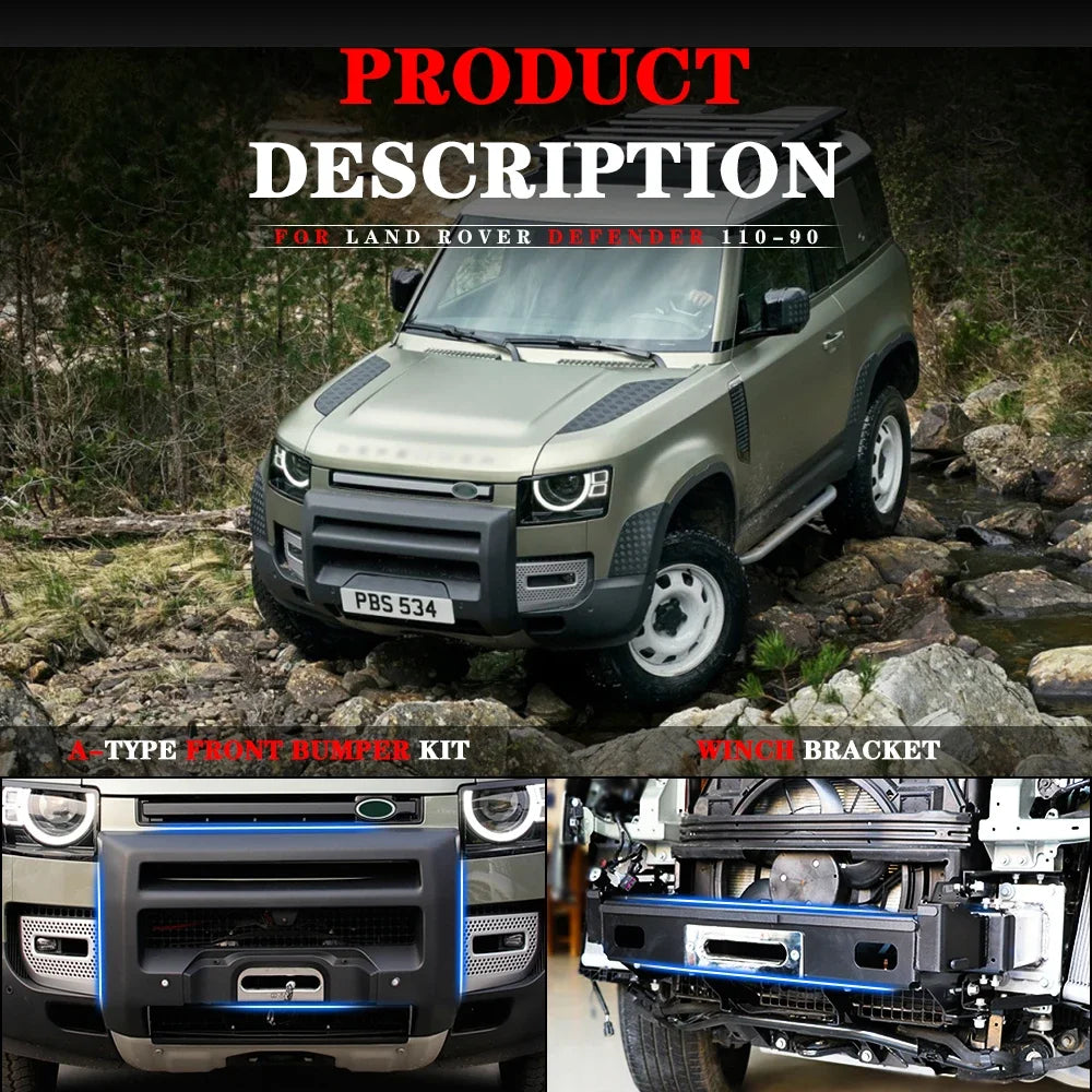 A design China Bumper Guard Defender Accessories Front Bumper with winch bracket for Land Rover Defender 2020