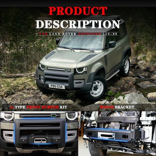 A design China Bumper Guard Defender Accessories Front Bumper with winch bracket for Land Rover Defender 2020