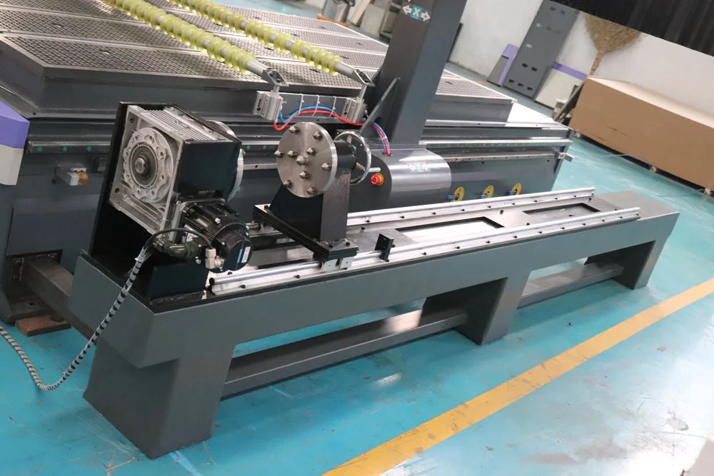 AccTek 4 Axis Cnc Router Machine Included Oscillation Knife Cutting Head Auto Tool Change with Rotary Device