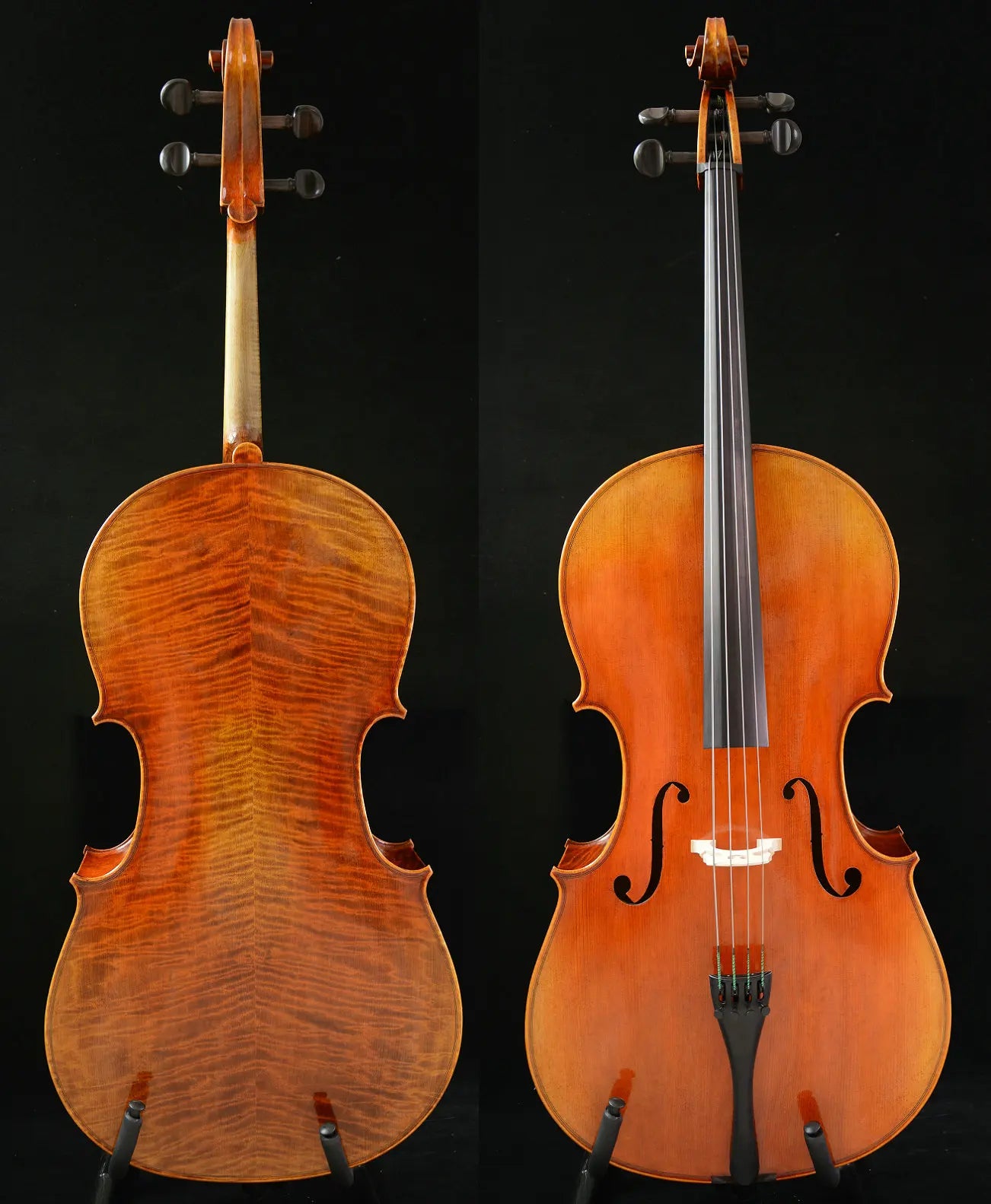 MMOOKA Actual Photo Fine Master 4/4 Cello Stradivari 1712 Davidov Cello Sea-wave alike Flame Back?