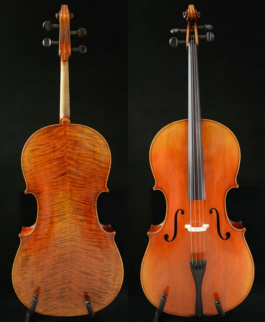 MMOOKA Actual Photo Fine Master 4/4 Cello Stradivari 1712 Davidov Cello Sea-wave alike Flame Back?