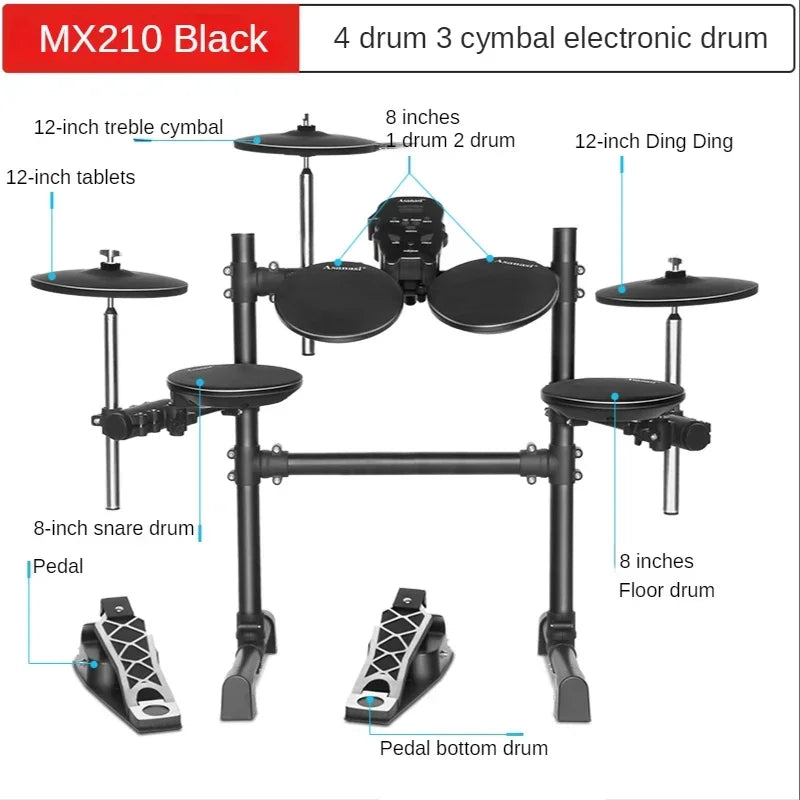 Electronic musical instruments Adult Profession Electronic Drum Kick Pedal Trigger Electronic Drum Jazz Percussion Bateria Eletronica Musical Instrument DF50DZ