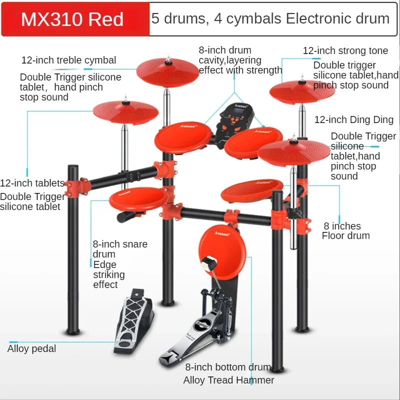 Electronic musical instruments Adult Profession Electronic Drum Kick Pedal Trigger Electronic Drum Jazz Percussion Bateria Eletronica Musical Instrument DF50DZ