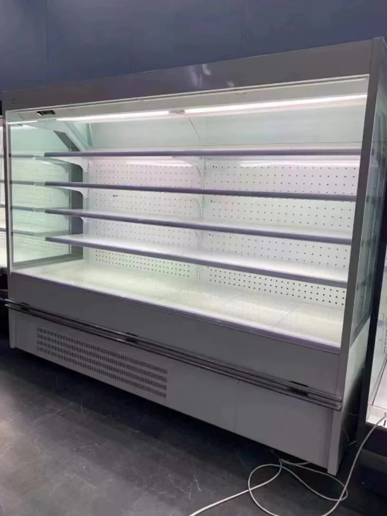 Air curtain cabinet fruit fresh-keeping cabinet commercial low-temperature air-cooled frost-free supermarket milk beverage cabin