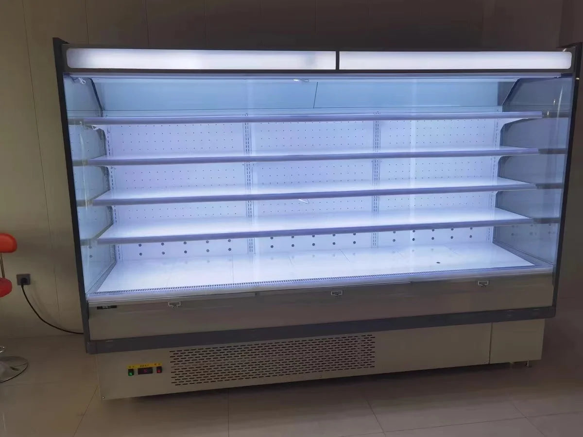 Air curtain cabinet fruit fresh-keeping cabinet commercial low-temperature air-cooled frost-free supermarket milk beverage cabin