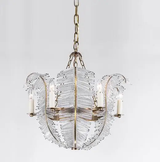 All copper American VC chandelier living room villa dining room luxury bedroom minimalist designer leaf crystal decorative chand