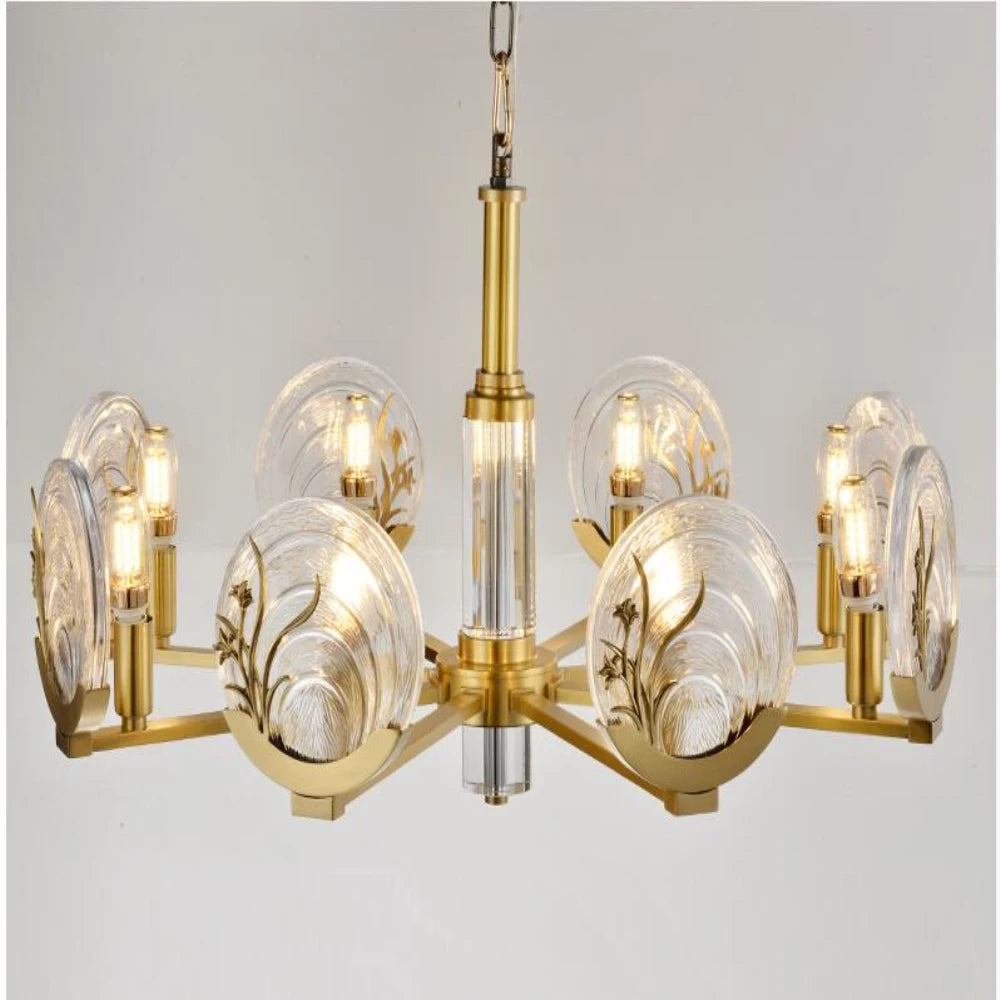 All copper chandelier living room villa lamp