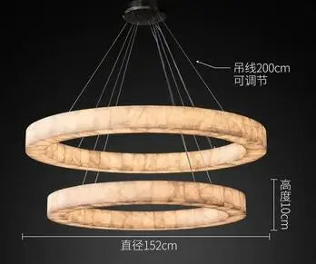 All-copper marble living room chandelier post-modern simple luxury dining room bedroom villa hall lamp model room