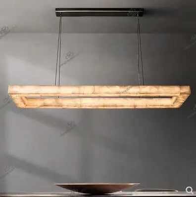 All-copper marble living room chandelier post-modern simple luxury dining room bedroom villa hall lamp model room