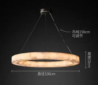 All-copper marble living room chandelier post-modern simple luxury dining room bedroom villa hall lamp model room