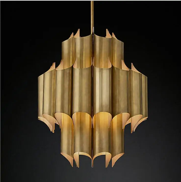 All-copper post-modern luxury chandelier Nordic Concise Hotel Club Bedroom Hong Kong-style luxury model room villa chandelier LE