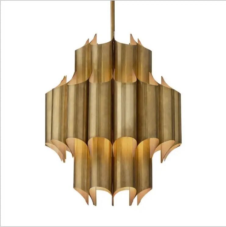 All-copper post-modern luxury chandelier Nordic Concise Hotel Club Bedroom Hong Kong-style luxury model room villa chandelier LE