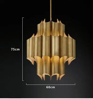All-copper post-modern luxury chandelier Nordic Concise Hotel Club Bedroom Hong Kong-style luxury model room villa chandelier LE