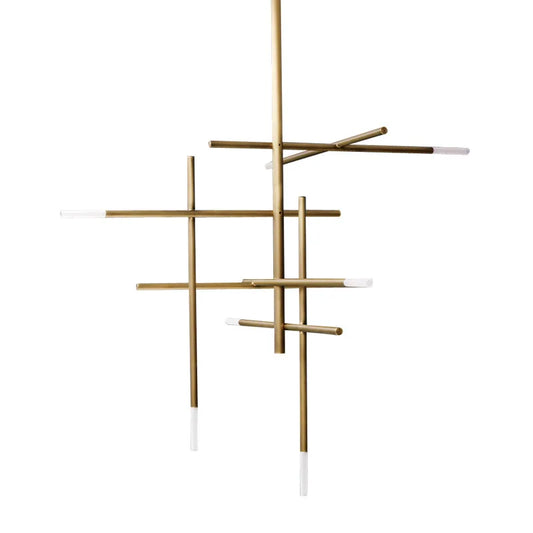 All copper postmodern minimalist chandelier villa club office living room bedroom personality light luxury chandelier