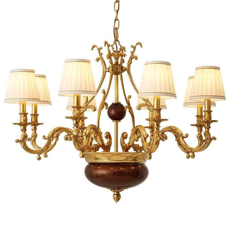 All copper retro luxury chandelier atmospheric European western restaurant bedroom study villa chandelier