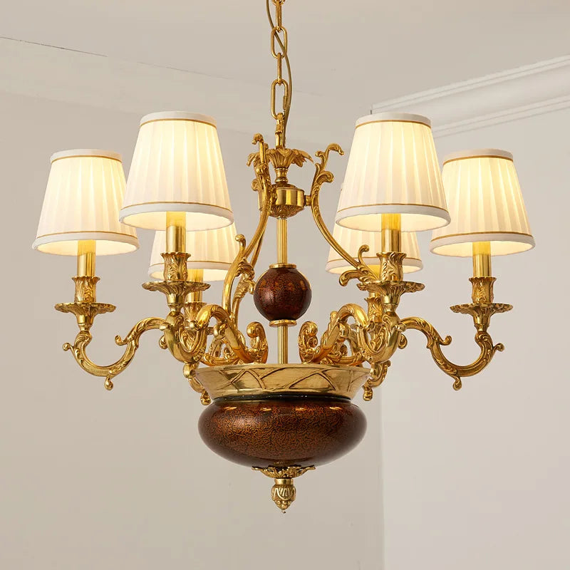 All copper retro luxury chandelier atmospheric European western restaurant bedroom study villa chandelier