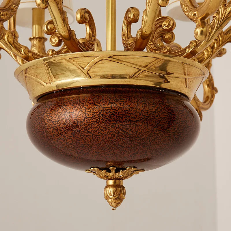 All copper retro luxury chandelier atmospheric European western restaurant bedroom study villa chandelier