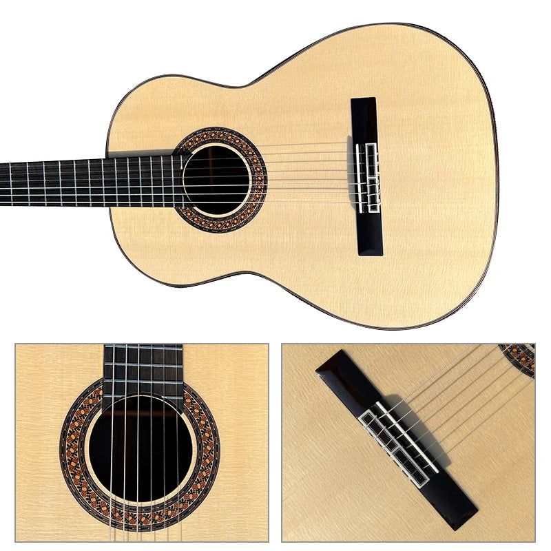 All solid Body Spruce Cedar Cocobolo Traditional Spanish Handmade Nylon String Classical Guitar musical instruments