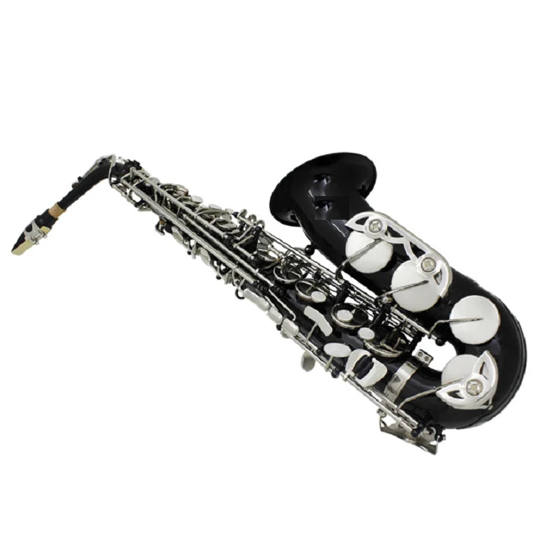 MMOOKA Alto Saxophone with White Shell Keys, E-flat Brass Body Carved, Just Learning to Play a Wind Instrument
