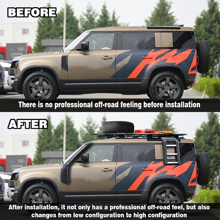 Aluminum Car Foldable Protective Frames Telescopic Side Door Ladder for 2020 Land Rover Defender