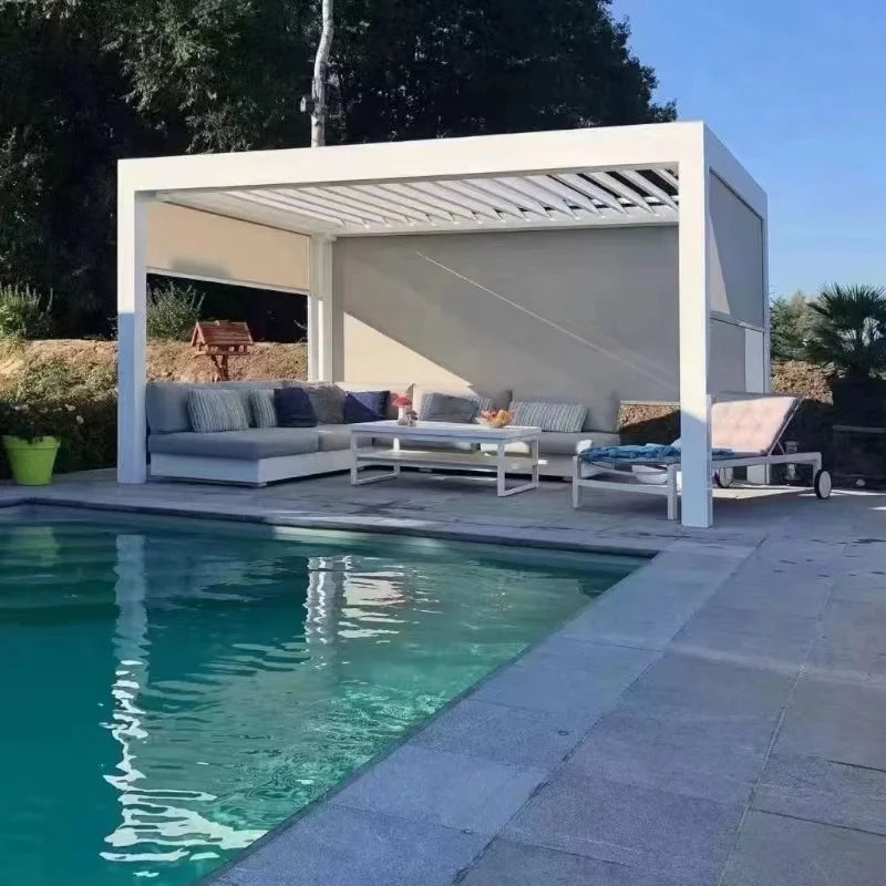 Aluminum Louvre Awning Electric Opening Patio Arches Louver Roof Pergola