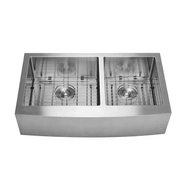 Amazon Reliable Sink Supplier Stainless Steel 304 16 Gauge Farmhouse Sink Classic Apron Front Double Bowl Sink