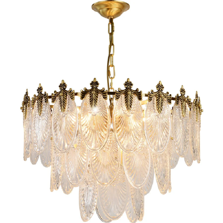 American Copper Luxury LED Chandelier Lighting Dining Living Room Glass Hanging Lamp Postmodern Bedroom Villa Lobby Home Fixture
