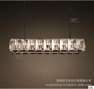 American creative post-modern crystal chandelier Harlow rectangular crystal chandelier personality living room villa dining room