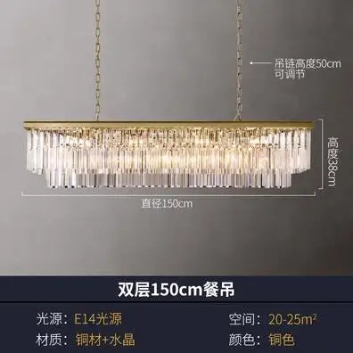 American minimalist restaurant chandelier postmodern luxury copper crystal designer hotel villa chandelier