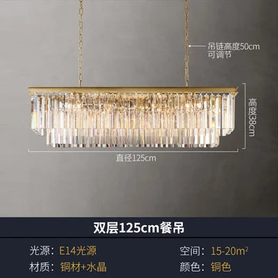 American minimalist restaurant chandelier postmodern luxury copper crystal designer hotel villa chandelier