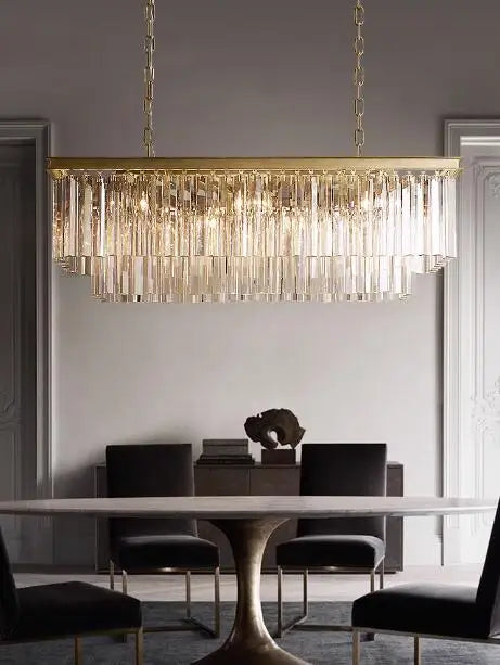 American minimalist restaurant chandelier postmodern luxury copper crystal designer hotel villa chandelier