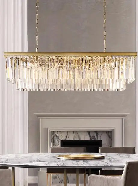 American minimalist restaurant chandelier postmodern luxury copper crystal designer hotel villa chandelier