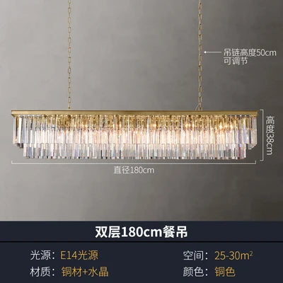 American minimalist restaurant chandelier postmodern luxury copper crystal designer hotel villa chandelier