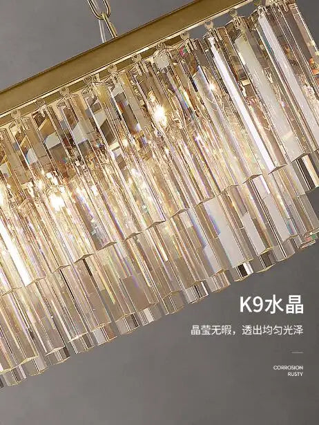 American minimalist restaurant chandelier postmodern luxury copper crystal designer hotel villa chandelier