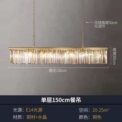 American minimalist restaurant chandelier postmodern luxury copper crystal designer hotel villa chandelier