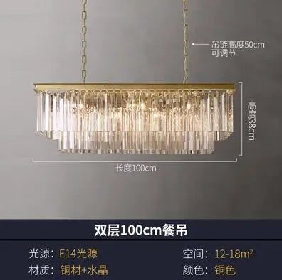 American minimalist restaurant chandelier postmodern luxury copper crystal designer hotel villa chandelier