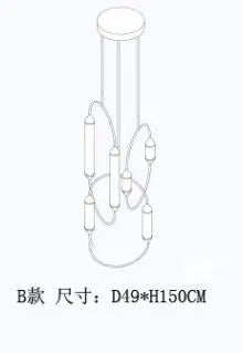 American retro court law European post-modern glass leaf bedroom living room dining room duplex building villa chandelier led