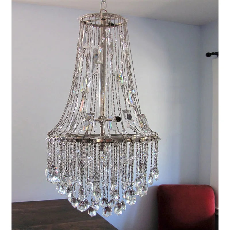 American retro crystal chandelier creative wrought iron villa atmosphere living room bedroom dining room lamps