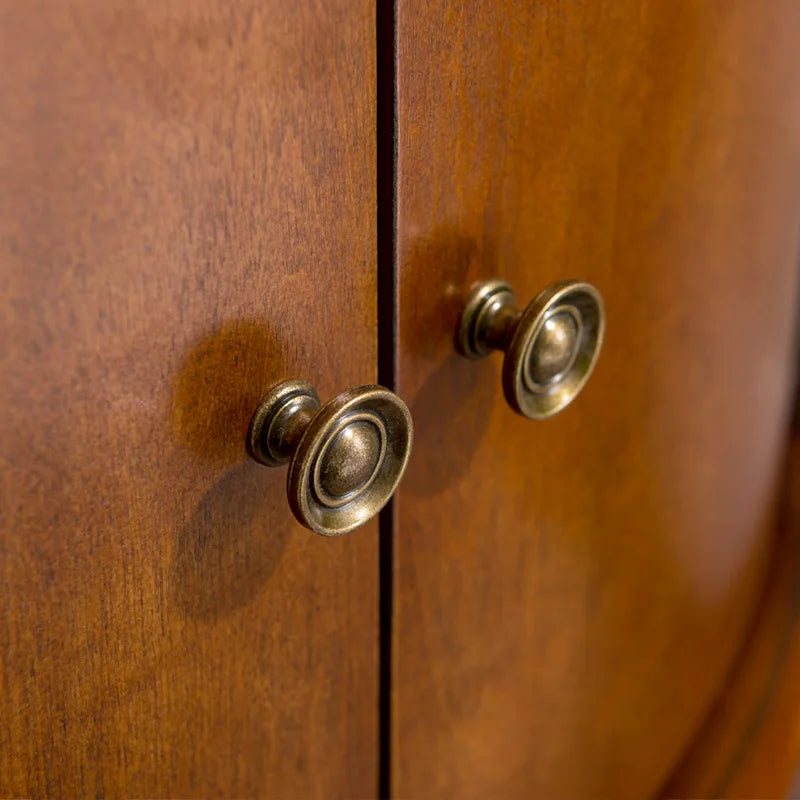 American style solid wood corner cabinet, fan shaped European style living room triangle cabinet retro corner cabinet decoration