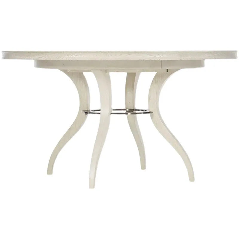 American style solid wood dining table retro white antique circular dining table villa furniture design dining table chair